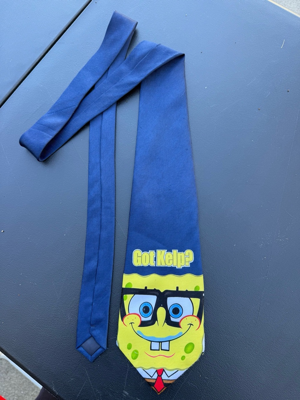 Vintage Nickelodeon SpongeBob Necktie Mens Blue Shirt Tie 2003 Cartoon Got Kelp?
